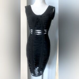 WOW Couture Gold Label Party Black Bandage Going Out Sexy Dress S NWOT